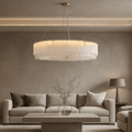 Stuart 39" Marble & Crystal Round Chandelier - fovolighting
