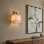 Stuart Modern Marble & Copper Wall Sconce - fovolighting