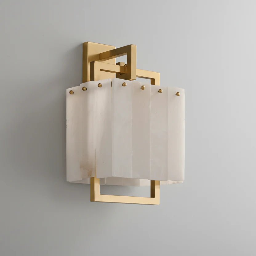 Stuart Modern Marble & Copper Wall Sconce - fovolighting