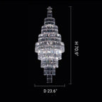 Stylish Foyer Hall Long Crystal Chandelier Large Staircase/ Entryway Decoration Ceiling Light Fixture - fovolighting