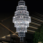 Stylish Foyer Hall Long Crystal Chandelier Large Staircase/ Entryway Decoration Ceiling Light Fixture - fovolighting
