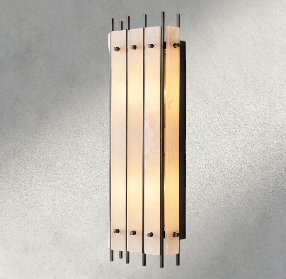 Sun Merca Alabaster Grand Rectangular Sconce - fovolighting