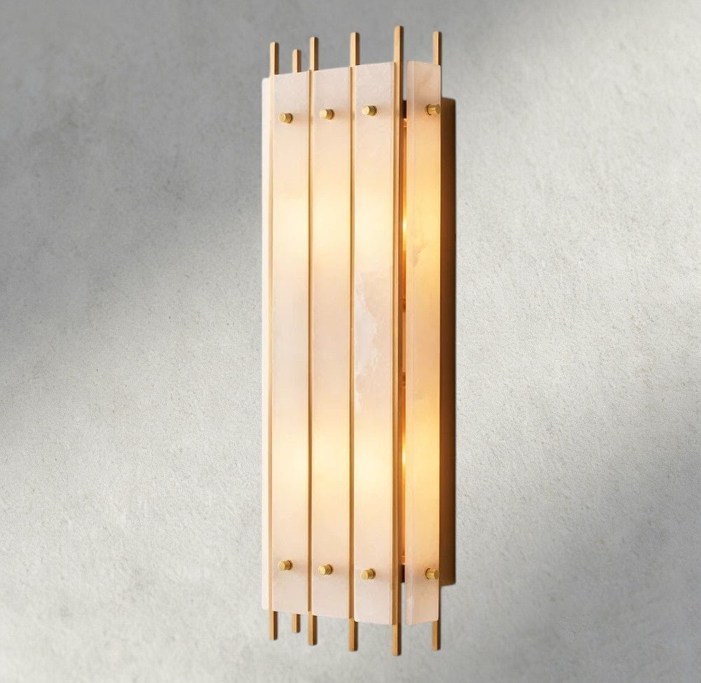 Sun Merca Alabaster Grand Rectangular Sconce - fovolighting