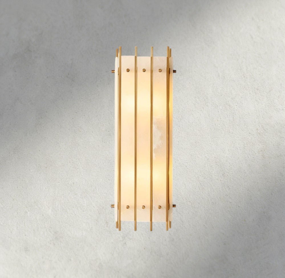 Sun Merca Alabaster Grand Rectangular Sconce - fovolighting