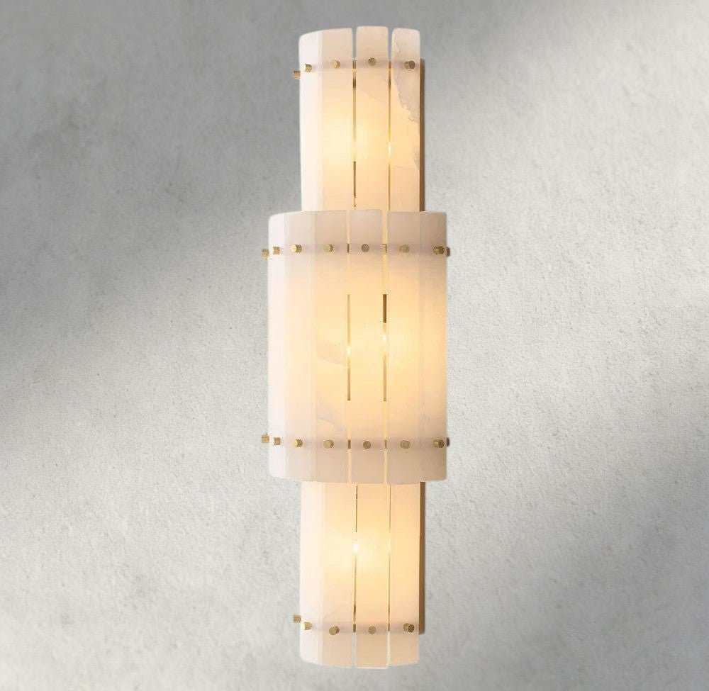 Sun Merca Alabaster Grand Round Sconce - fovolighting