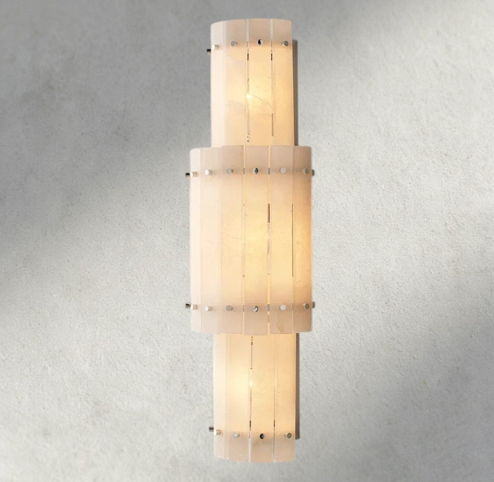 Sun Merca Alabaster Grand Round Sconce - fovolighting