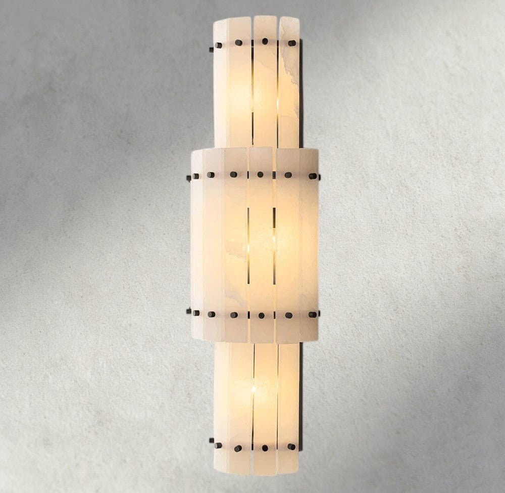 Sun Merca Alabaster Grand Round Sconce - fovolighting