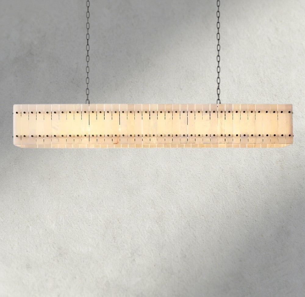 Sun Merca Alabaster Linear Chandelier 54", 72" - fovolighting