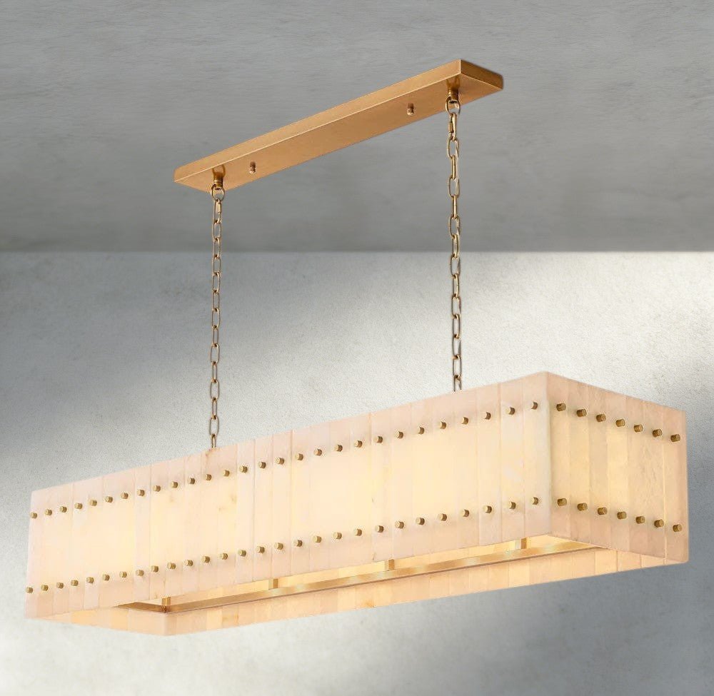 Sun Merca Alabaster Linear Chandelier 54", 72" - fovolighting