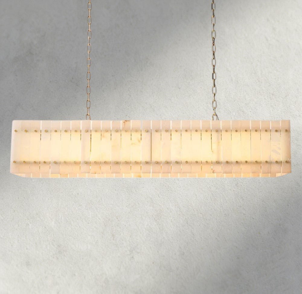 Sun Merca Alabaster Linear Chandelier 54", 72" - fovolighting
