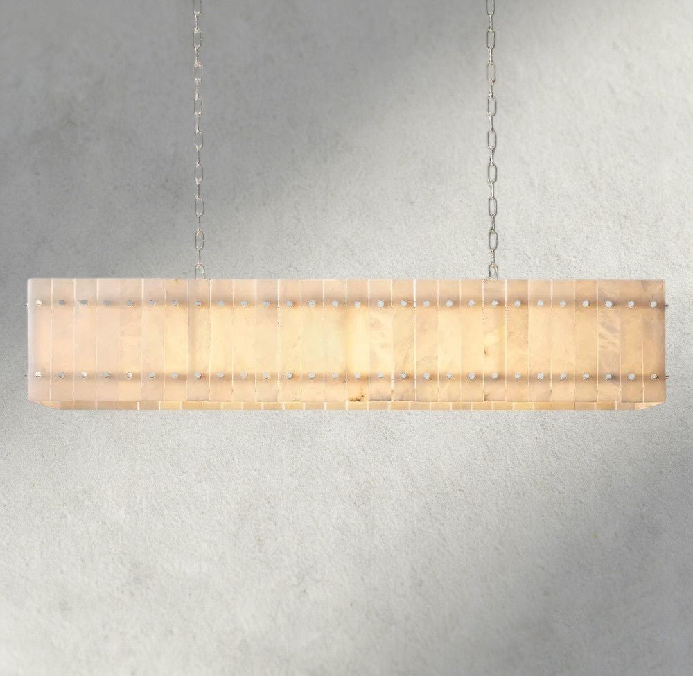 Sun Merca Alabaster Linear Chandelier 54", 72" - fovolighting