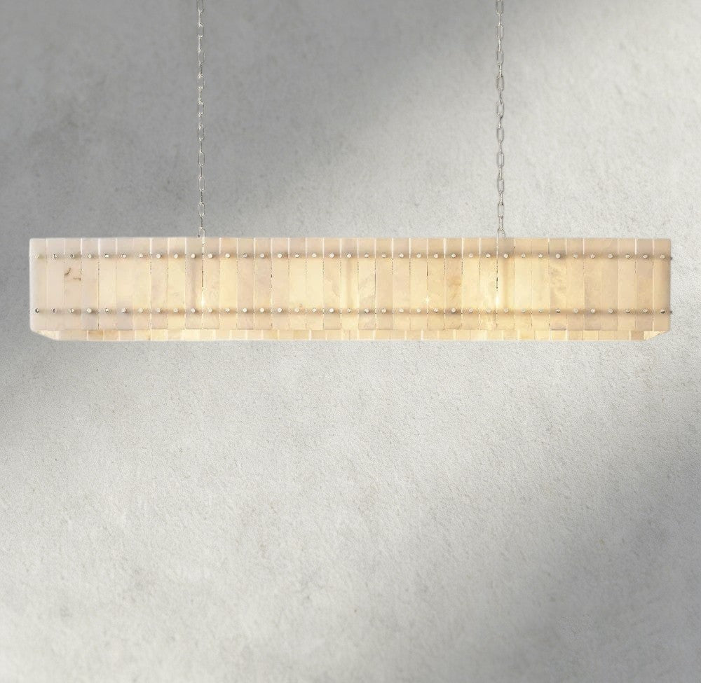 Sun Merca Alabaster Linear Chandelier 54", 72" - fovolighting