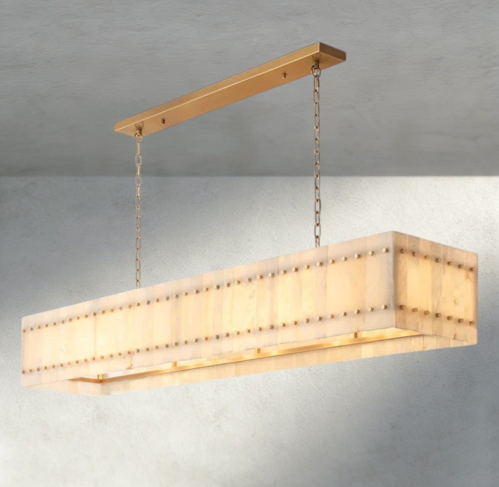 Sun Merca Alabaster Linear Chandelier 54", 72" - fovolighting