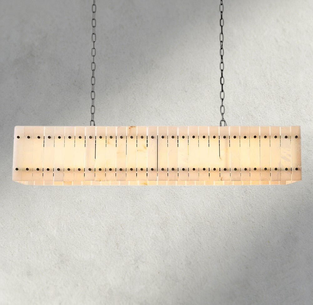 Sun Merca Alabaster Linear Chandelier 54", 72" - fovolighting