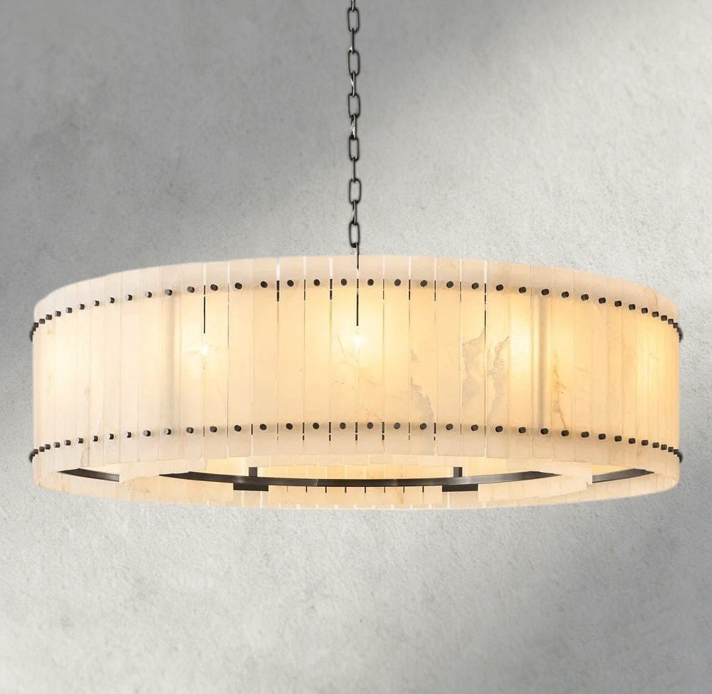 Sun Merca Alabaster Round Chandelier 22", 37", 48", 60" - fovolighting