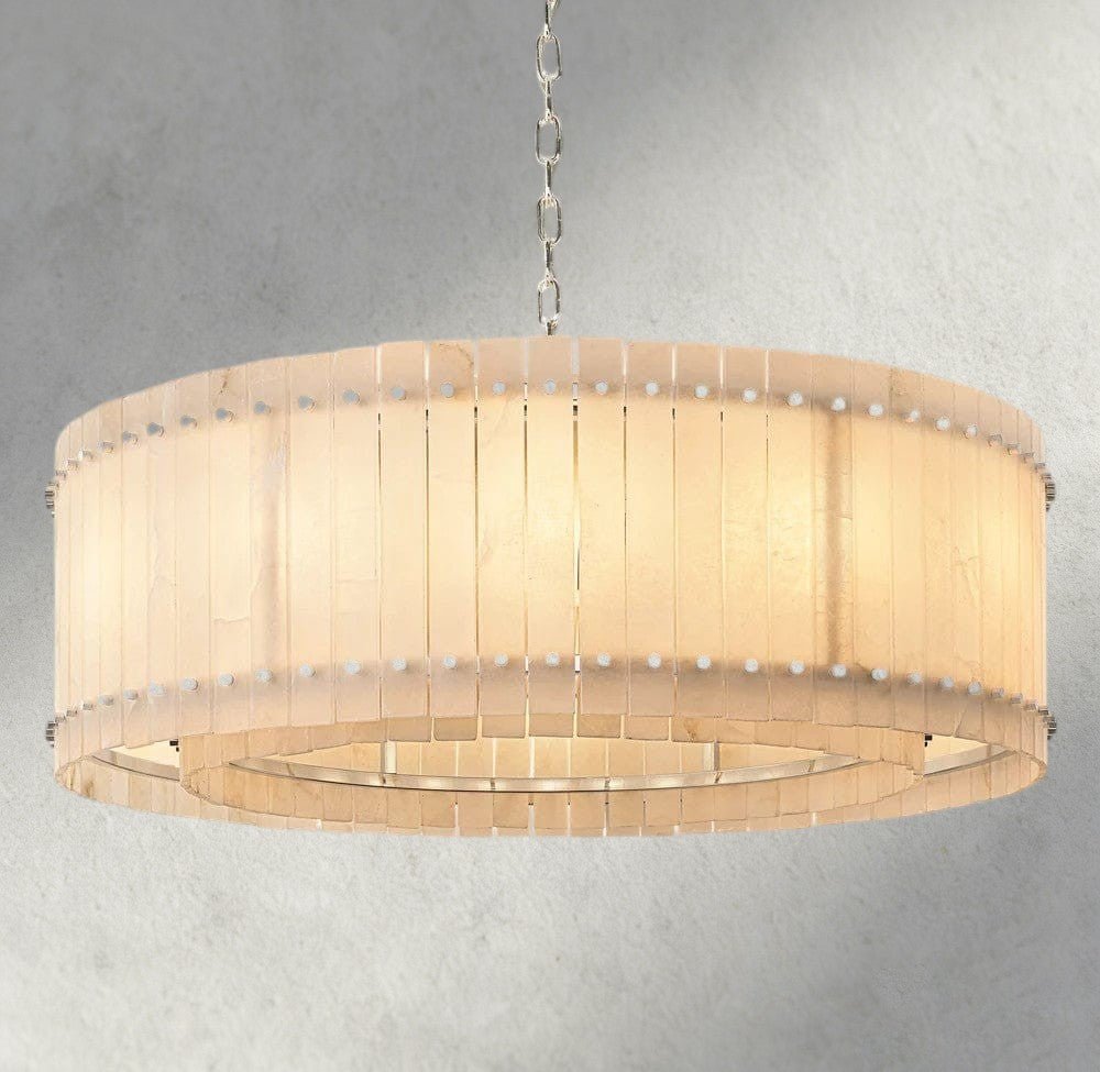 Sun Merca Alabaster Round Chandelier 22", 37", 48", 60" - fovolighting