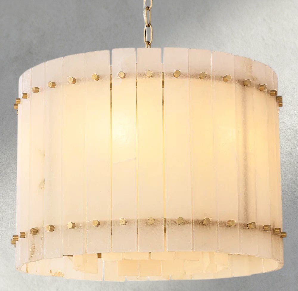 Sun Merca Alabaster Round Chandelier 22", 37", 48", 60" - fovolighting