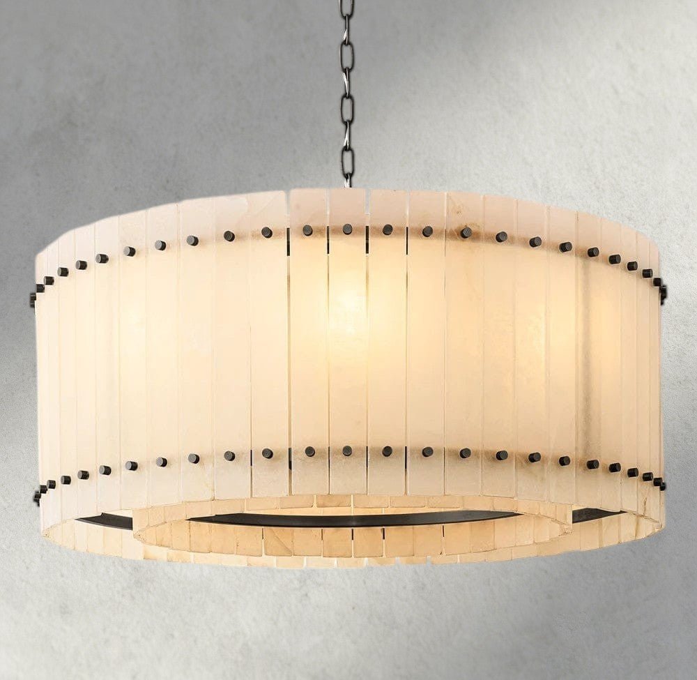 Sun Merca Alabaster Round Chandelier 22", 37", 48", 60" - fovolighting