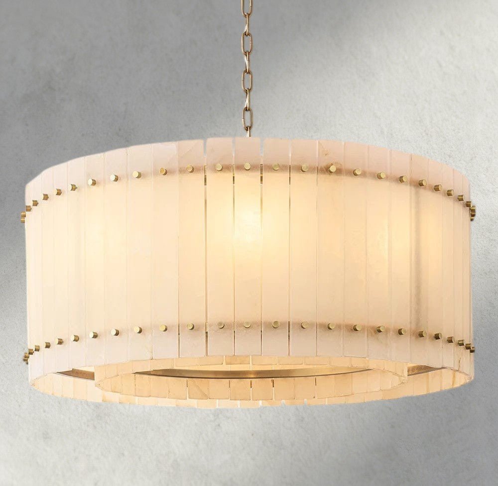 Sun Merca Alabaster Round Chandelier 22", 37", 48", 60" - fovolighting