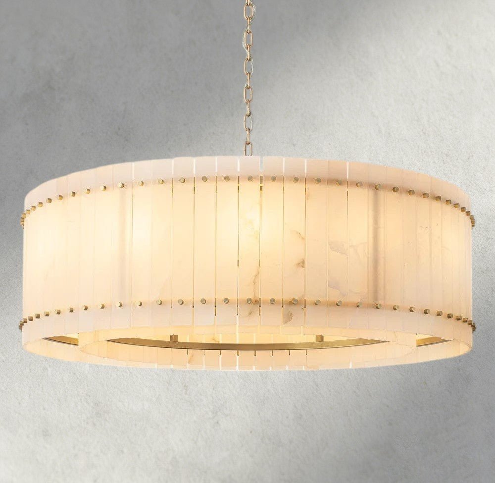 Sun Merca Alabaster Round Chandelier 22", 37", 48", 60" - fovolighting