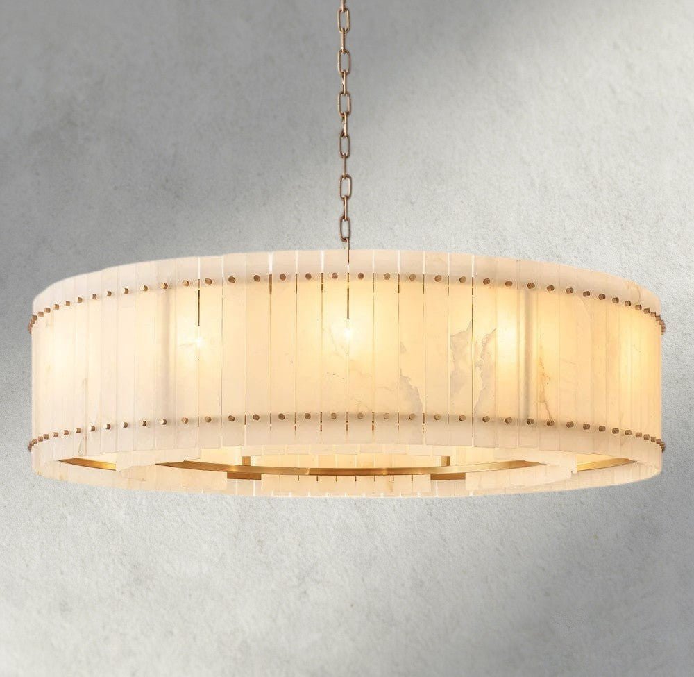 Sun Merca Alabaster Round Chandelier 22", 37", 48", 60" - fovolighting