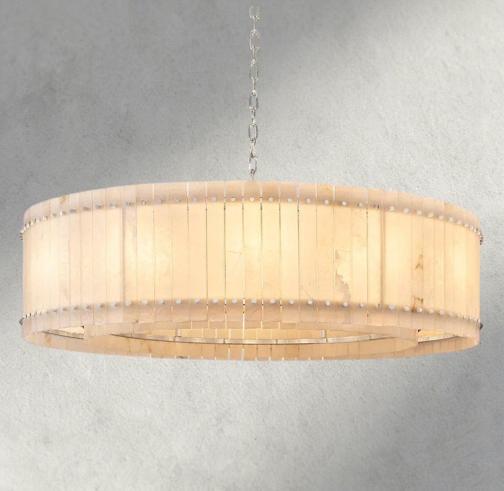 Sun Merca Alabaster Round Chandelier 22", 37", 48", 60" - fovolighting
