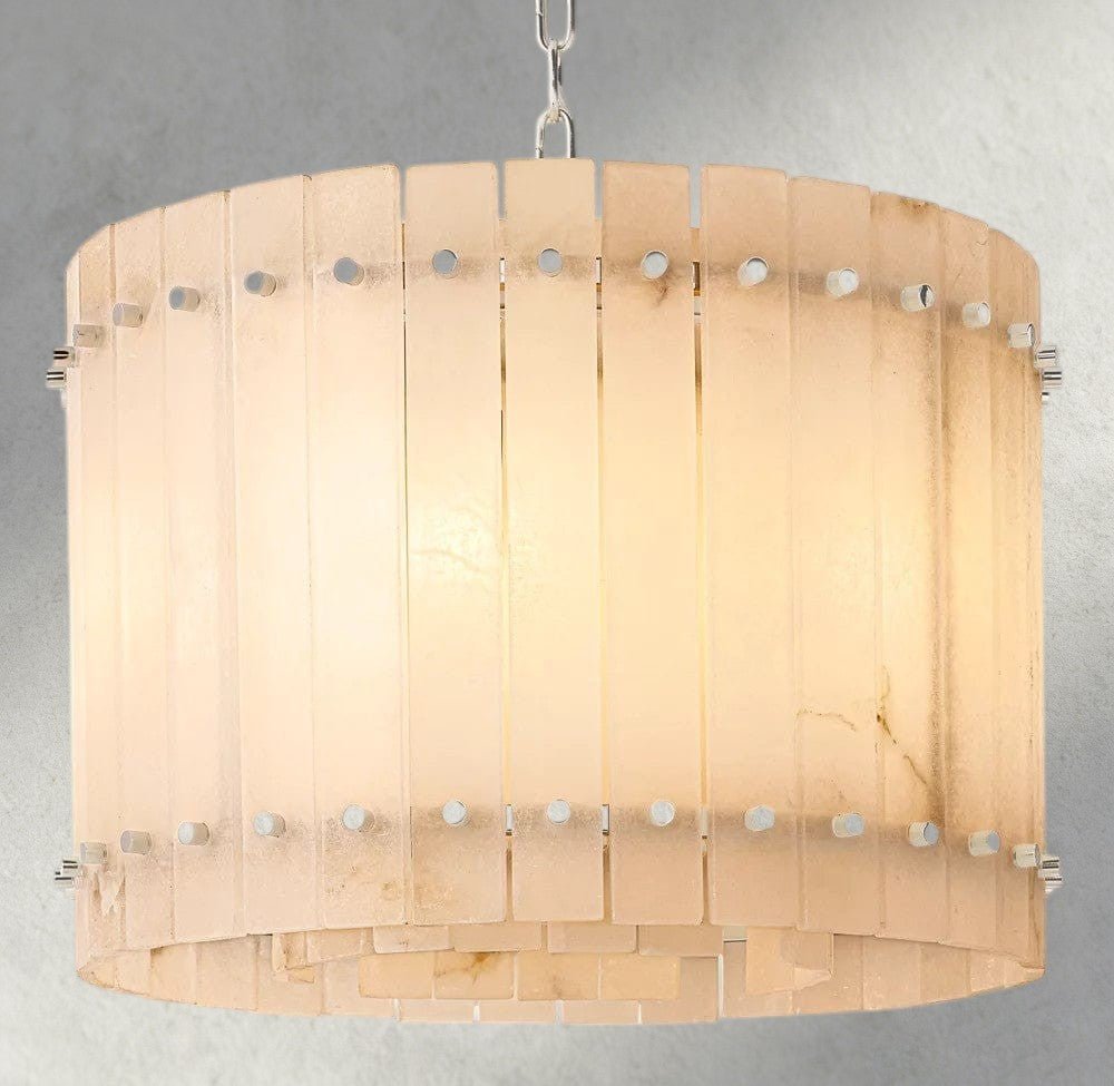 Sun Merca Alabaster Round Chandelier 22", 37", 48", 60" - fovolighting