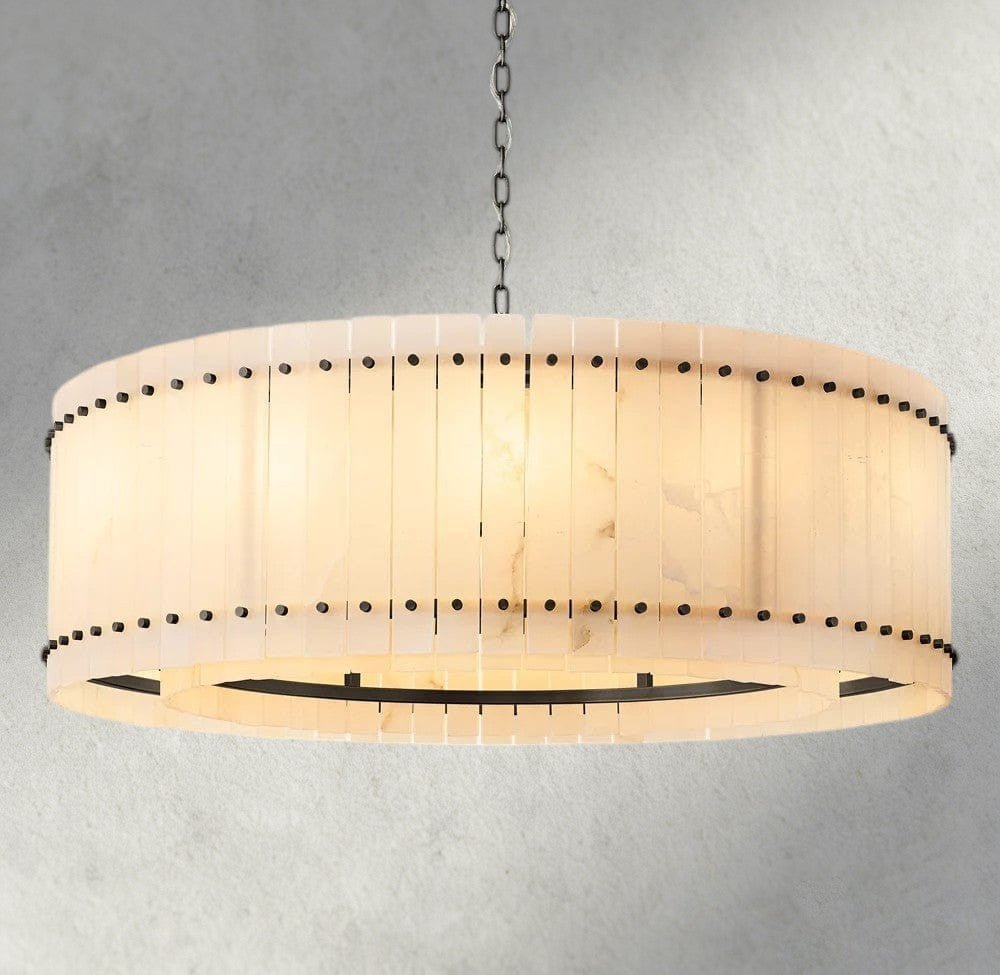 Sun Merca Alabaster Round Chandelier 22", 37", 48", 60" - fovolighting