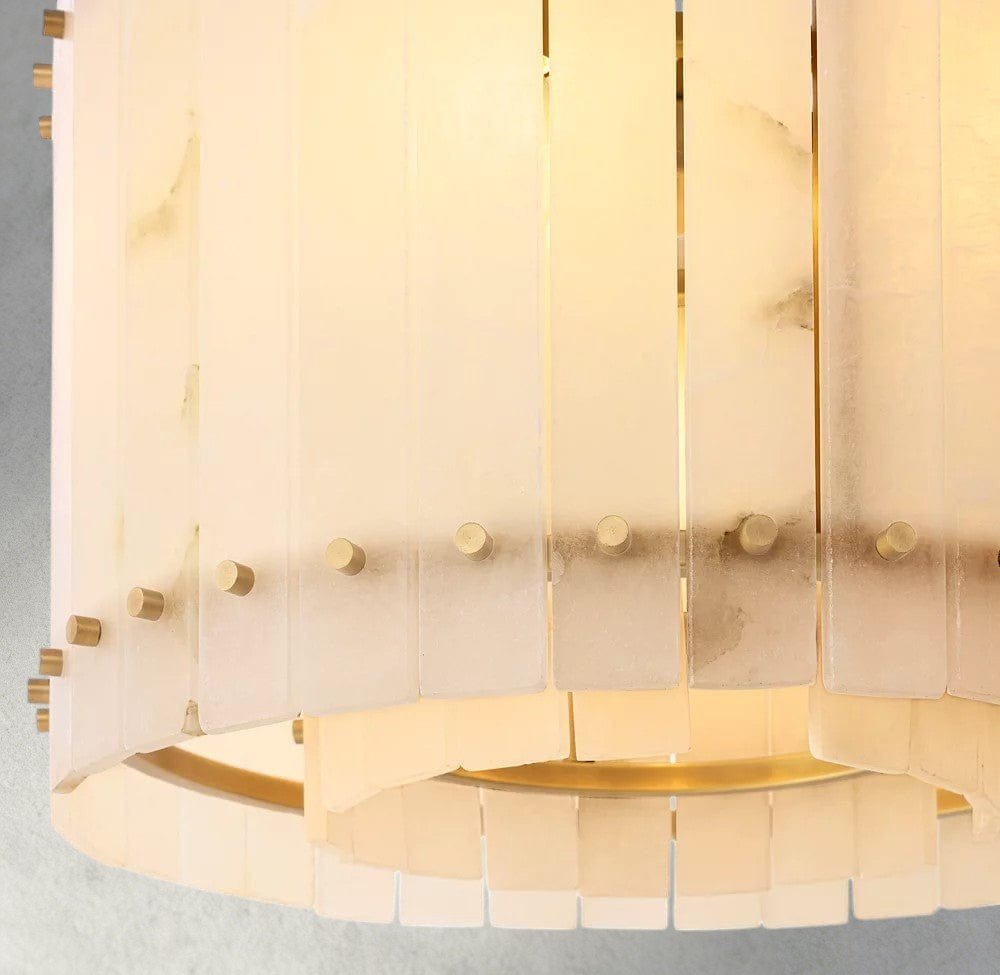 Sun Merca Alabaster Round Chandelier 22", 37", 48", 60" - fovolighting