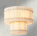 Sun Merca Alabaster Round Tiered Chandelier 22", 37", 48", 60" - fovolighting