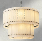 Sun Merca Alabaster Round Tiered Chandelier 22", 37", 48", 60" - fovolighting