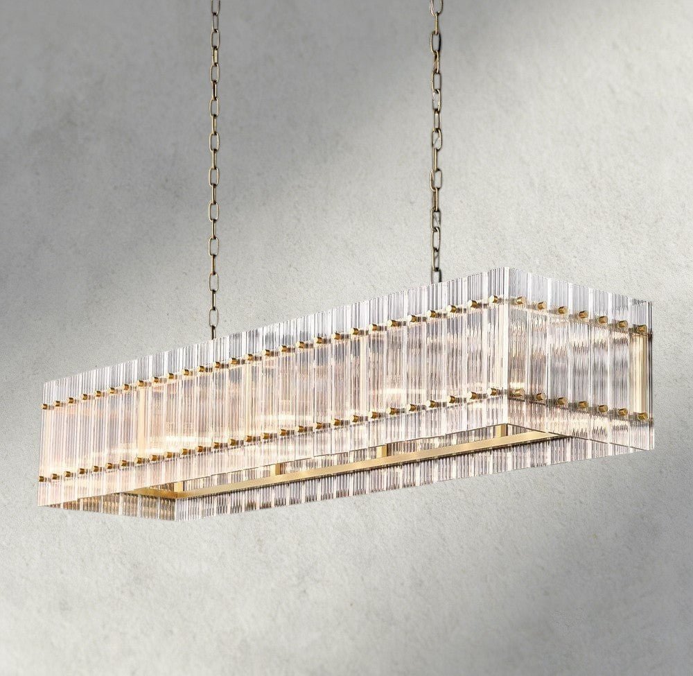 Sun Merca Rectangular Chandelier 54", 72" - fovolighting