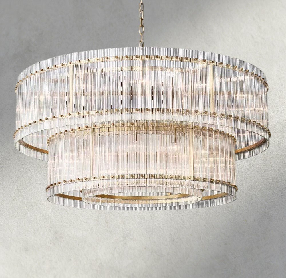Sun Merca Two - Tier Round Chandelier 22", 37", 48", 60" - fovolighting