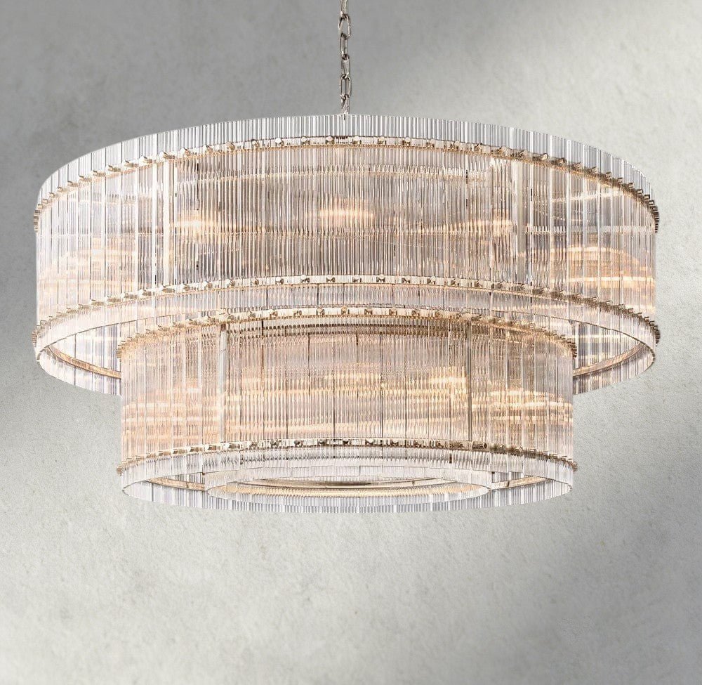 Sun Merca Two - Tier Round Chandelier 22", 37", 48", 60" - fovolighting