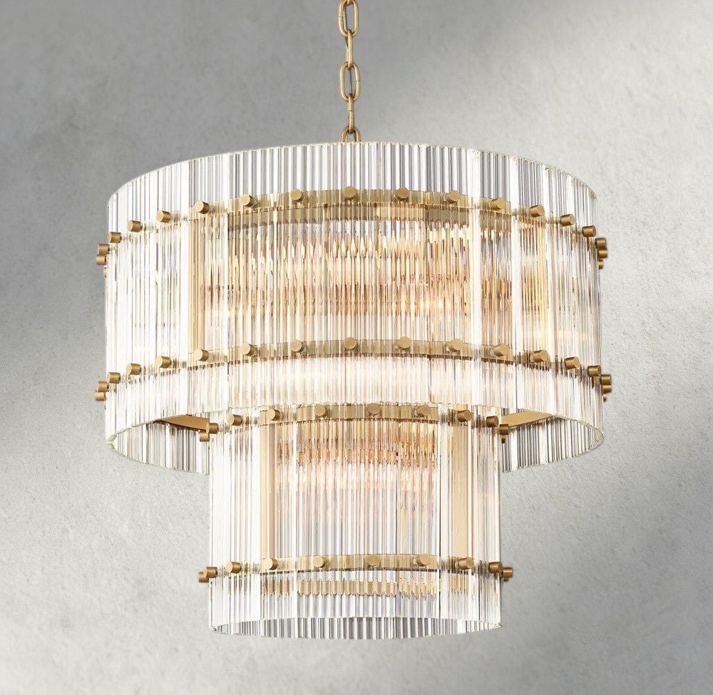 Sun Merca Two - Tier Round Chandelier 22", 37", 48", 60" - fovolighting