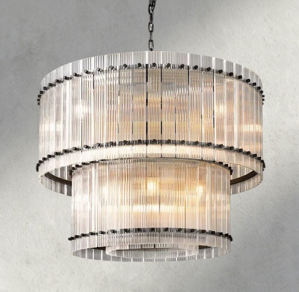 Sun Merca Two - Tier Round Chandelier 22", 37", 48", 60" - fovolighting