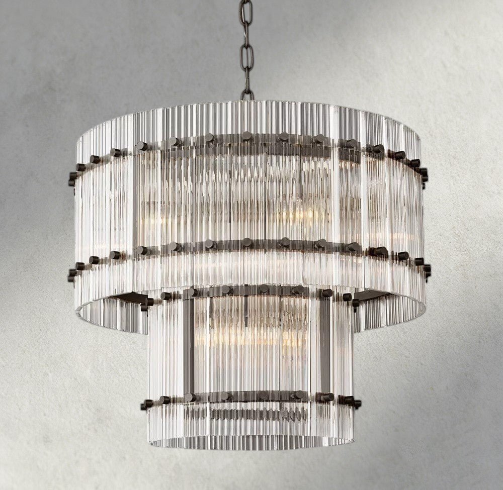 Sun Merca Two - Tier Round Chandelier 22", 37", 48", 60" - fovolighting