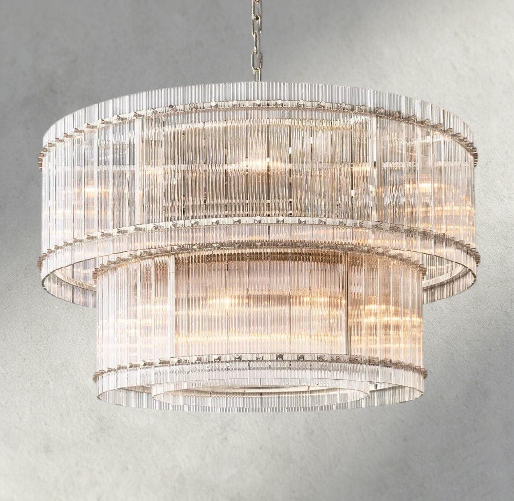 Sun Merca Two - Tier Round Chandelier 22", 37", 48", 60" - fovolighting