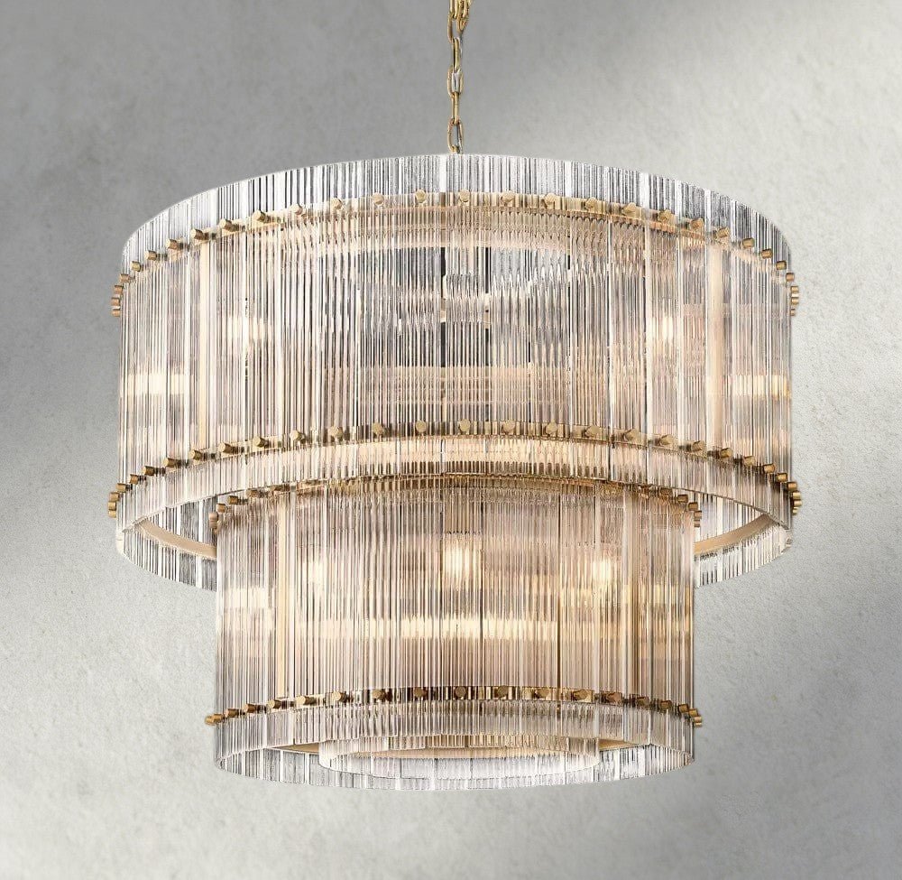 Sun Merca Two - Tier Round Chandelier 22", 37", 48", 60" - fovolighting