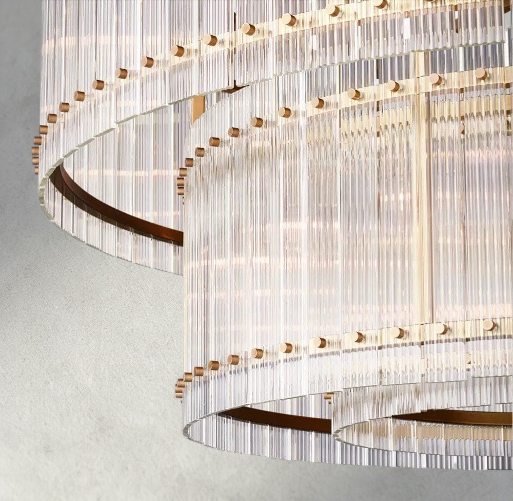 Sun Merca Two - Tier Round Chandelier 22", 37", 48", 60" - fovolighting