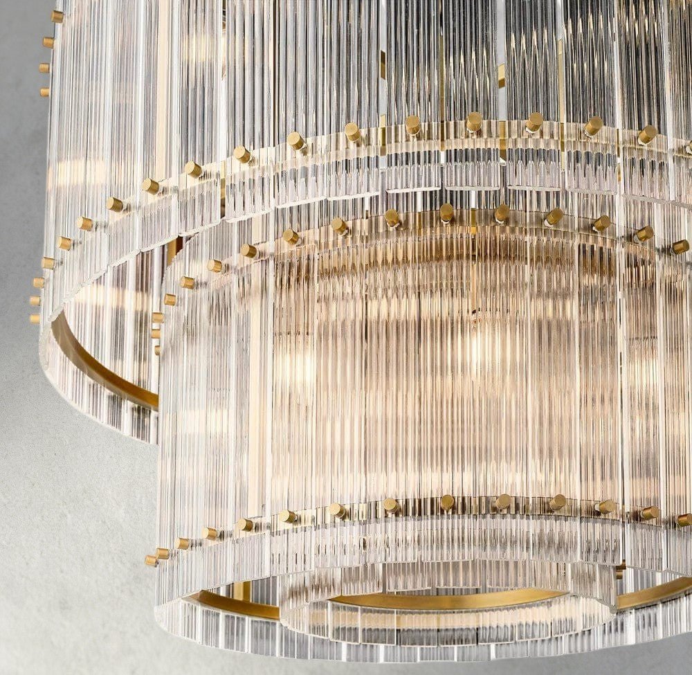 Sun Merca Two - Tier Round Chandelier 22", 37", 48", 60" - fovolighting