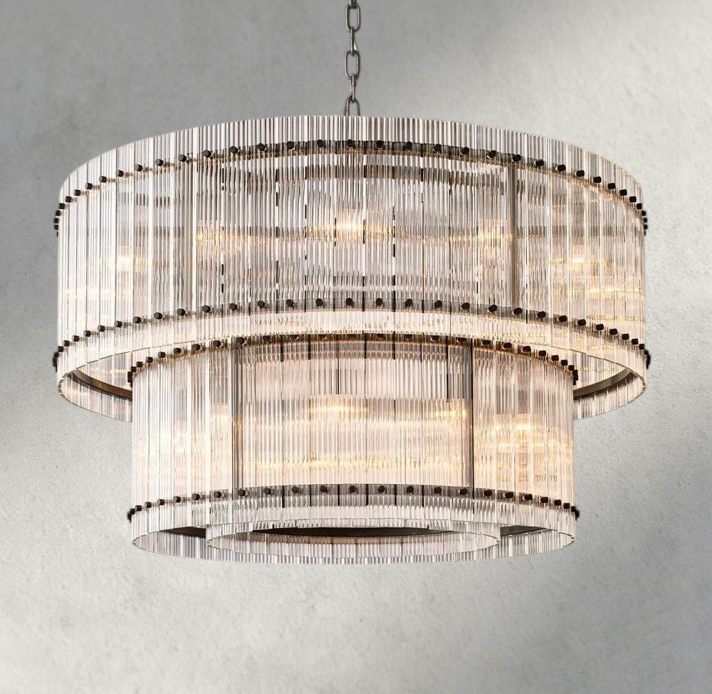 Sun Merca Two - Tier Round Chandelier 22", 37", 48", 60" - fovolighting