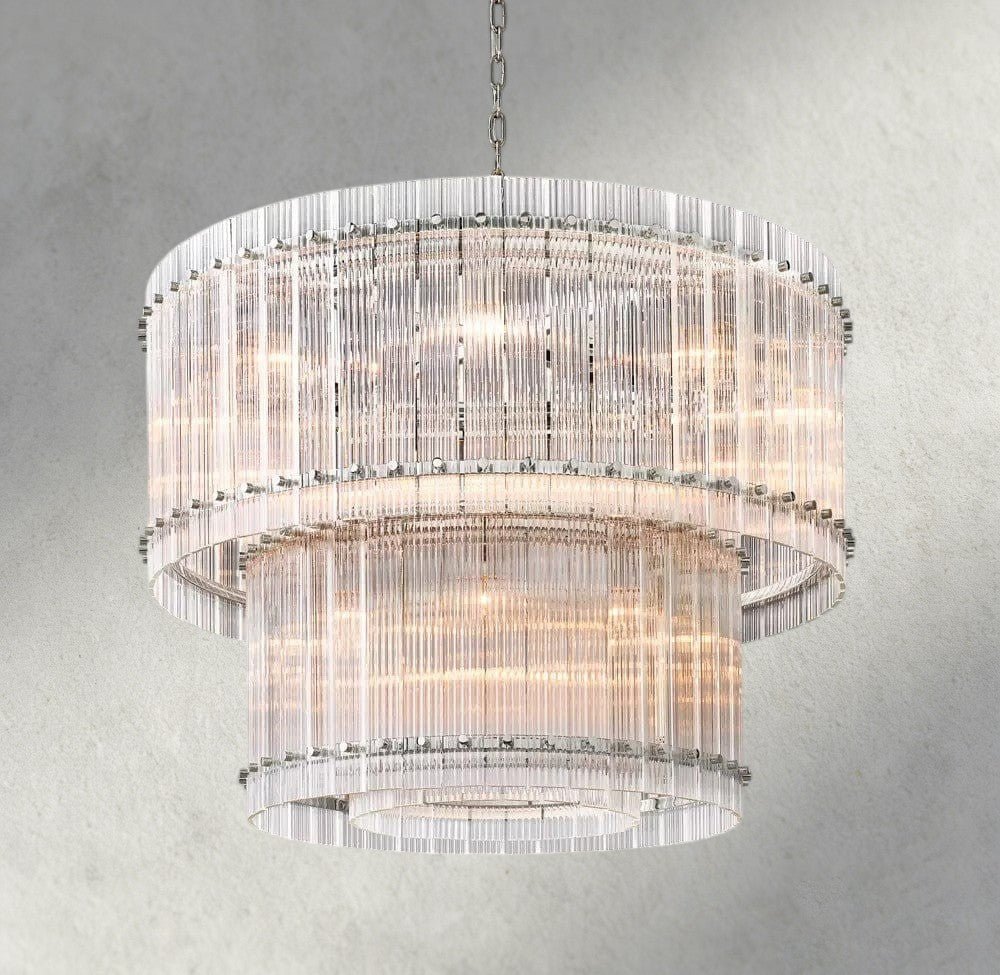 Sun Merca Two - Tier Round Chandelier 22", 37", 48", 60" - fovolighting