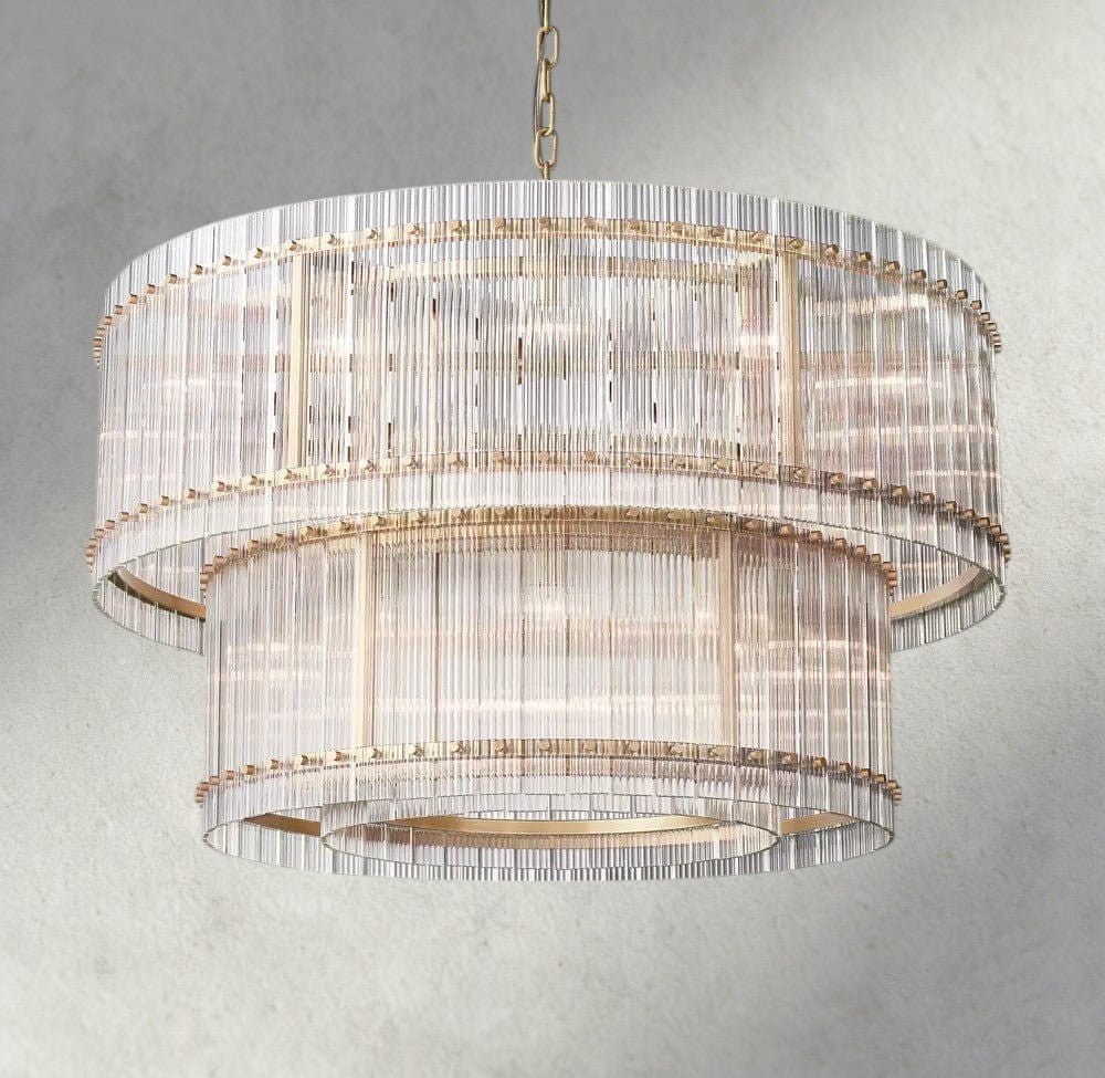 Sun Merca Two - Tier Round Chandelier 22", 37", 48", 60" - fovolighting