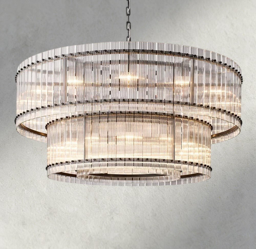 Sun Merca Two - Tier Round Chandelier 22", 37", 48", 60" - fovolighting