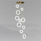 Theseus Alabaster Lorry Toroid Staircase Chandelier - fovolighting