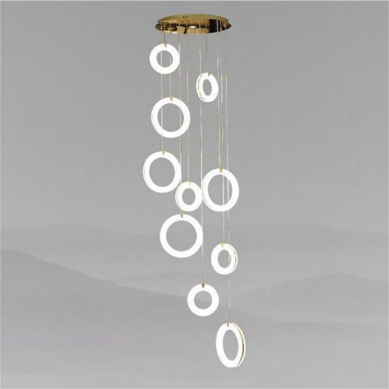 Theseus Alabaster Lorry Toroid Staircase Chandelier - fovolighting
