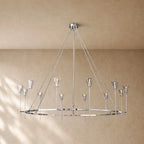 Torch de Vera Round Chandelier - Polished Nickel / 70’’