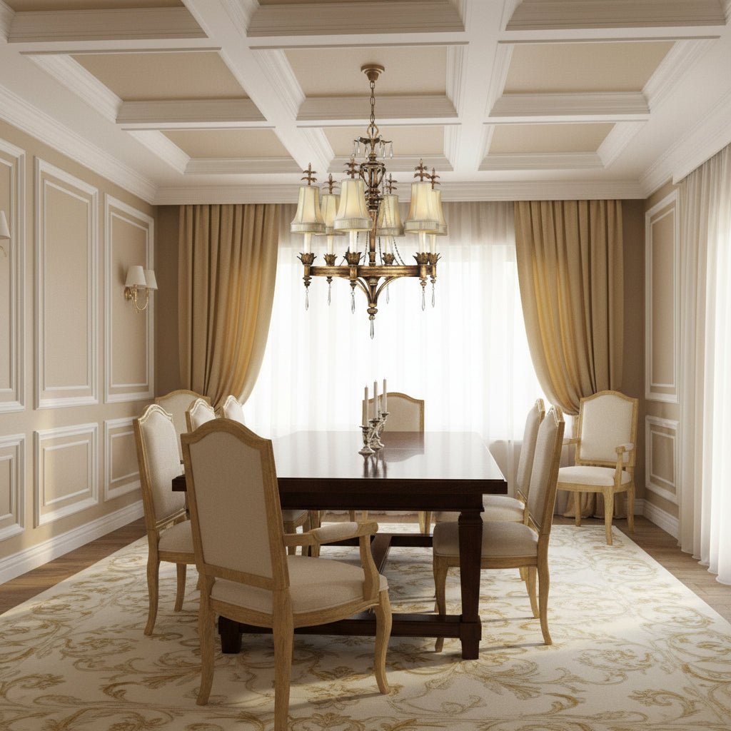 Traditional 6 - Light Chandelier with Fabric Shades - fovolighting
