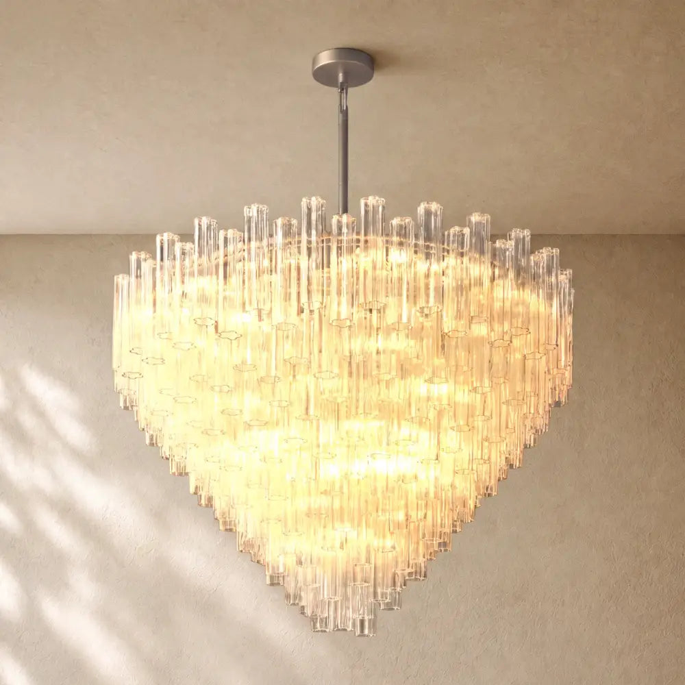 Tronchy Glass Round Chandelier - 61’’ / Bronze / Smoke